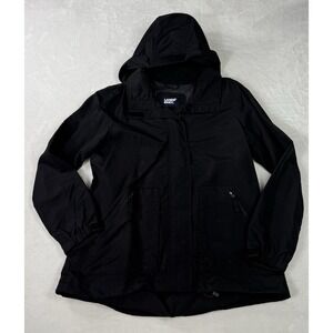 Lands End Jacket Womens Small Black Waterproof OeKo-Tex Parka Hooded Lined 100